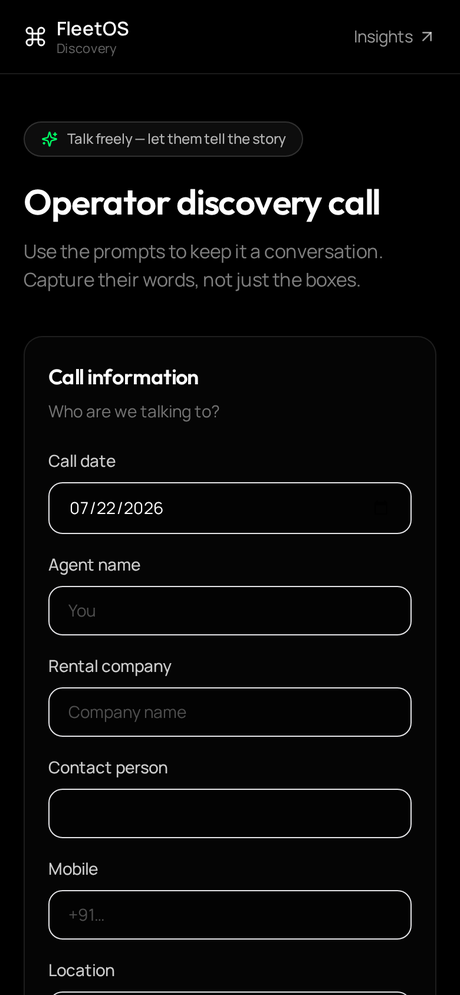 Market Validation Form mobile