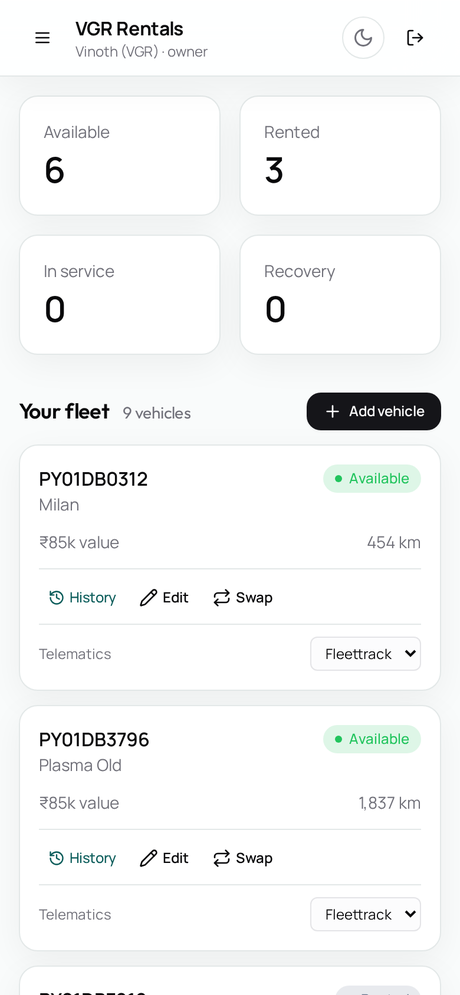 Fleet Manager mobile
