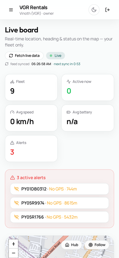 Live Operations Board mobile